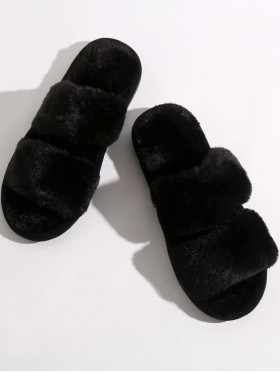 Open Toe Soft Plush Plush Indoor Slippers (6 Pairs)
